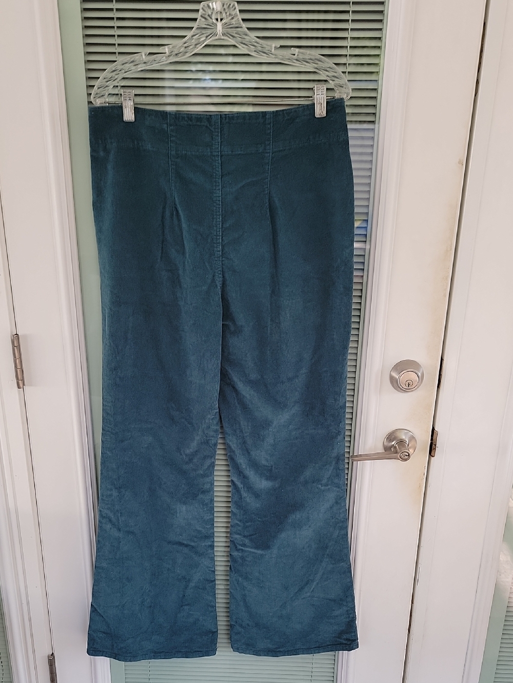 True Craft Corset Waist Flare Corduroy Pants in Teal Blue Sz 16 Has Stretch - Picture 3 of 12